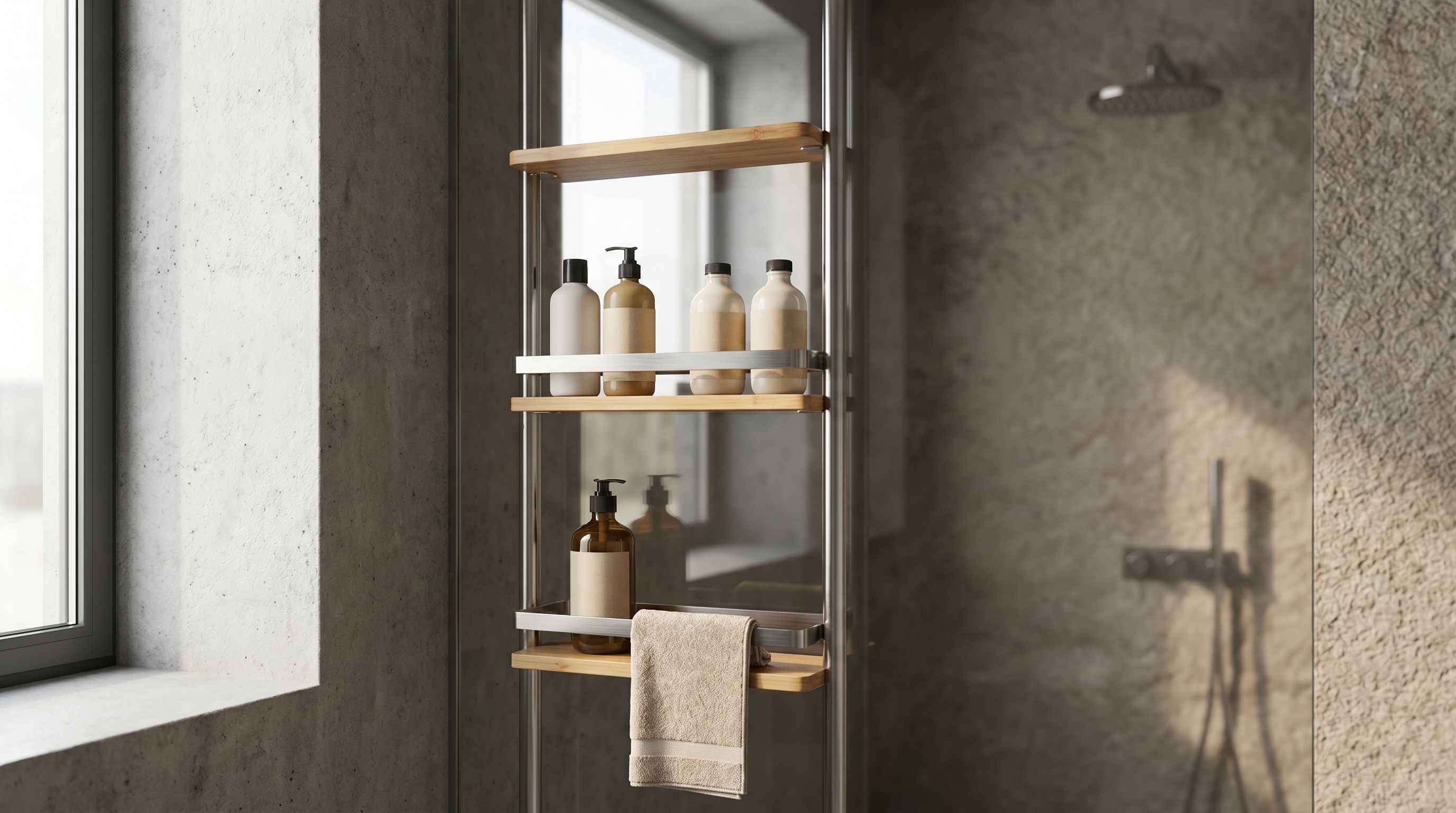 Étagère de douche télescopique inox 304 sans perçage